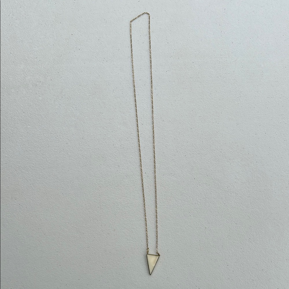 Long Gold and Enamel Triangle Pendant Necklace - Picture 2 of 2